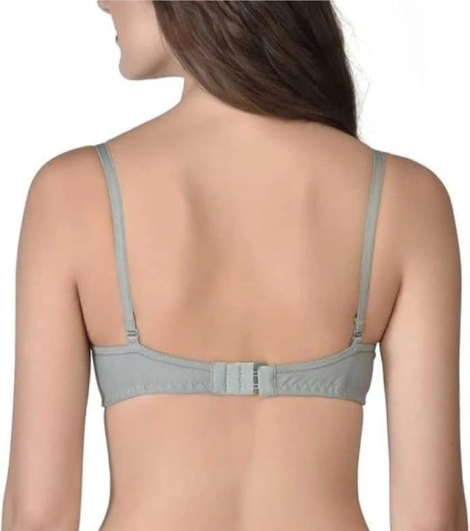Image of Women's T-Shirt Bra, Padded Push-Up Style, Pink, Green and Blue, 3 Pack
