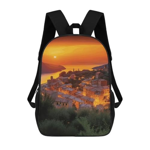 Italian Sunset Bookbag - Ultra Lightweight Portable Backpack Work Travel Backpack for Men Women Fits 16 Inch Notebook