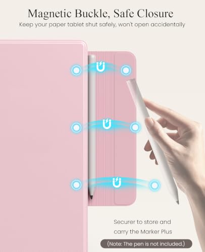 Image of MoKo Case for Remarkable Paper Pure 10.3 inch 2026 with Pen Holder, Pink | Slim protective hard shell folio cover with secure pen holder, Auto Wake & Sleep