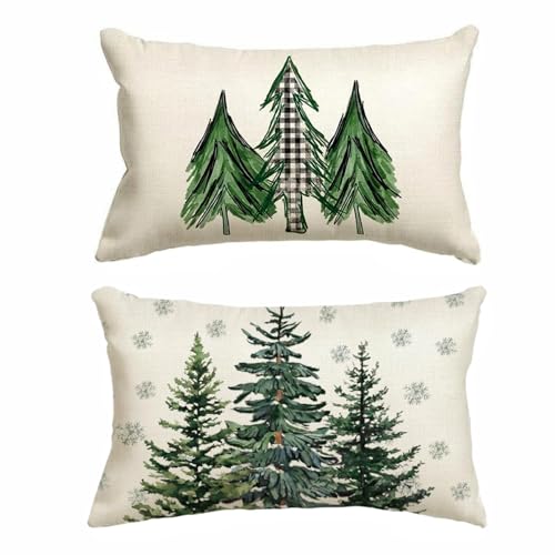 Dmnnlp Kissenbezug Weihnachten 2er Set, Weihnachtskissenbezug mit...