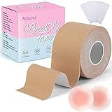 Boobytape for Breast Lift, Adukii Breast Tape With 2 PCS Nipple Covers & 36 PCS Fearless Tape, Bob Tape for Breast Lift Bare Lift Large Breasts Friendly Push Up Strong Support and Style Shape, NUDE