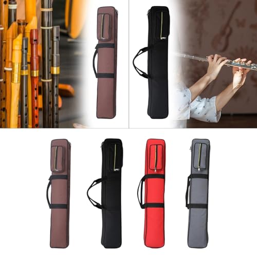 Image of STYLEHEAVEN Bamboo Flute Carrying Case Organizer Accessories with Shoulder Strap Handbag Coffee