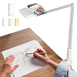 yAyusi Overhead Phone Mount for Recording,Phone Stand Recording Overhead,Articulating Arm Cell Holder with LED Ring Light,Desk/Bedside Tripod YouTube Live Stream Cooking Video (X6)