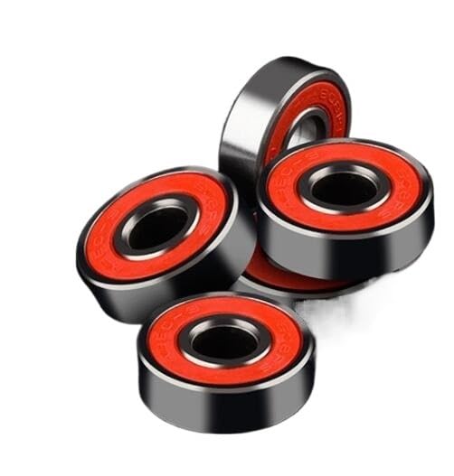 4Pcs 608 Skate Scooter Skateboard Wheels Spare Bearings Ball Roller Precision Shafts Bearing Steel 608RS(Red)