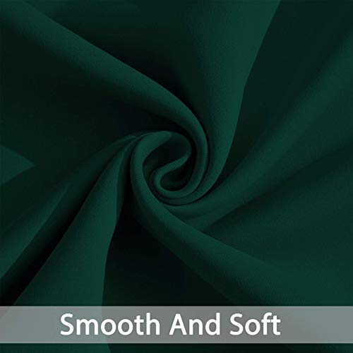 Yakamok Light Blocking Blackout Curtains, Thermal Insulated Room Darkening Drapes for Bedroom, Solid Grommet Top Window Curtains, 52x72 Inch, Dark Green, 2 Panels