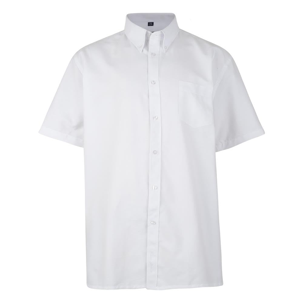 Kam Men's White Casual Short Sleeve Oxford Shirt For In 4XL
