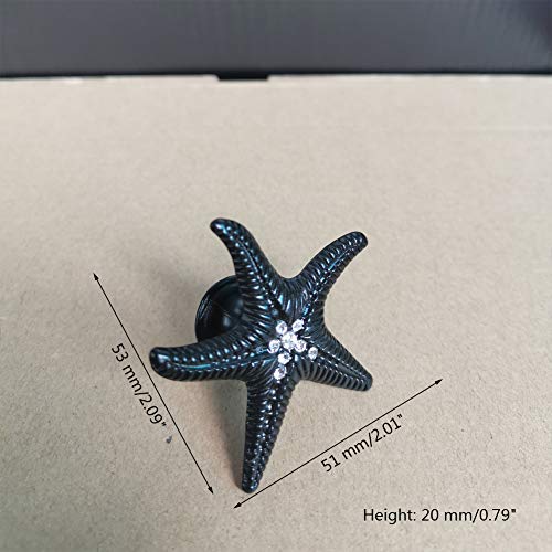 Luluxing LLX0003 8 Pieces Ocean Beach Theme Crystal Starfish Handles Starfish Drawer Knobs Cabinet Cupboard Dresser Knobs Furniture Door Pull Handles thumb #5