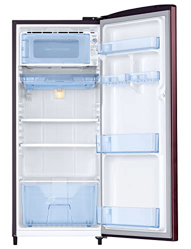 Image of Samsung 183 L, 3 Star, Digital Inverter, Direct-Cool Single Door Refrigerator (RR20C1723VF /HL, Red, Tropical Purple)