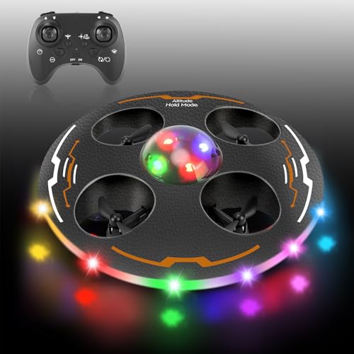 Charmofun Mini Drone per Bambini, Drone Giocattolo per Principianti UFO 360°,Droni Quadricottero con Luci LED e 3...