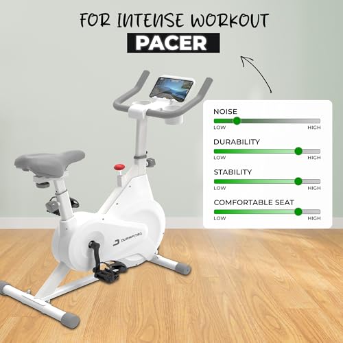 Image of Pacer Spin Bike for Home Workout| 7 Kg Fly Wheel | 100 kg Max Weight Capacity | 5 Level Magnetic Resistance | Adjustable Seat & Handle bar | LCD Display