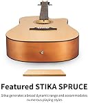 Donner Beginner Acoustic Guitar for Adult Full Size 41 Inch Cutaway Acoustique Guitare Bundle Kit with Gig Bag Tuner Capo Pickguard String Strap Picks Cloth, Right Hand, Natural, DAD-140C