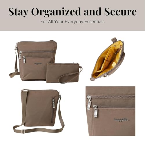 Image of Baggallini Pocket Crossbody Bags for Women 8x8 Small Lightweight Durable Water-resistant Travel Purse W /Rfid