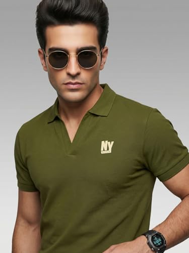Image of Veirdo Men's Stylish Polo T-Shirt with Chest Pocket Print, Regular Fit Half Sleeve Casual Wear, Solid Summer Fashion for Office, Travel & Outings (S-2XL)
