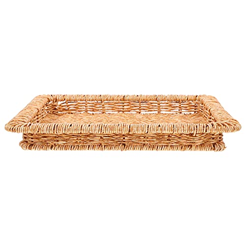 SOLUSTRE 1Pc Handmade Pastoral Style Storage Basket Food Basket for Tea Table Kitchen Counter Home Decor Light Elegant Design for Household Use