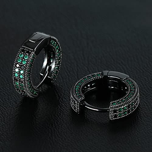 Helloice Hoop Earrings Iced Out Cubic Zirconia Huggie Cartilage Cuff Diamond Hypoallergenic 18K Gold Plated Round Circle Earrings Hoop Earrings 5A Cz Stones Lightweight For Men #TOP5