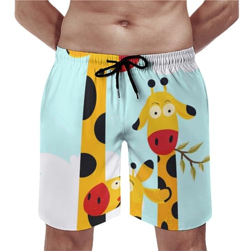 Shorts de bain homme caricature girafe maillot séchage rapid S