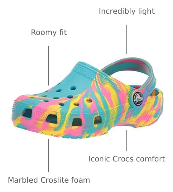 Image of Crocs Unisex-Child Classic Watercolor Marbled Clog