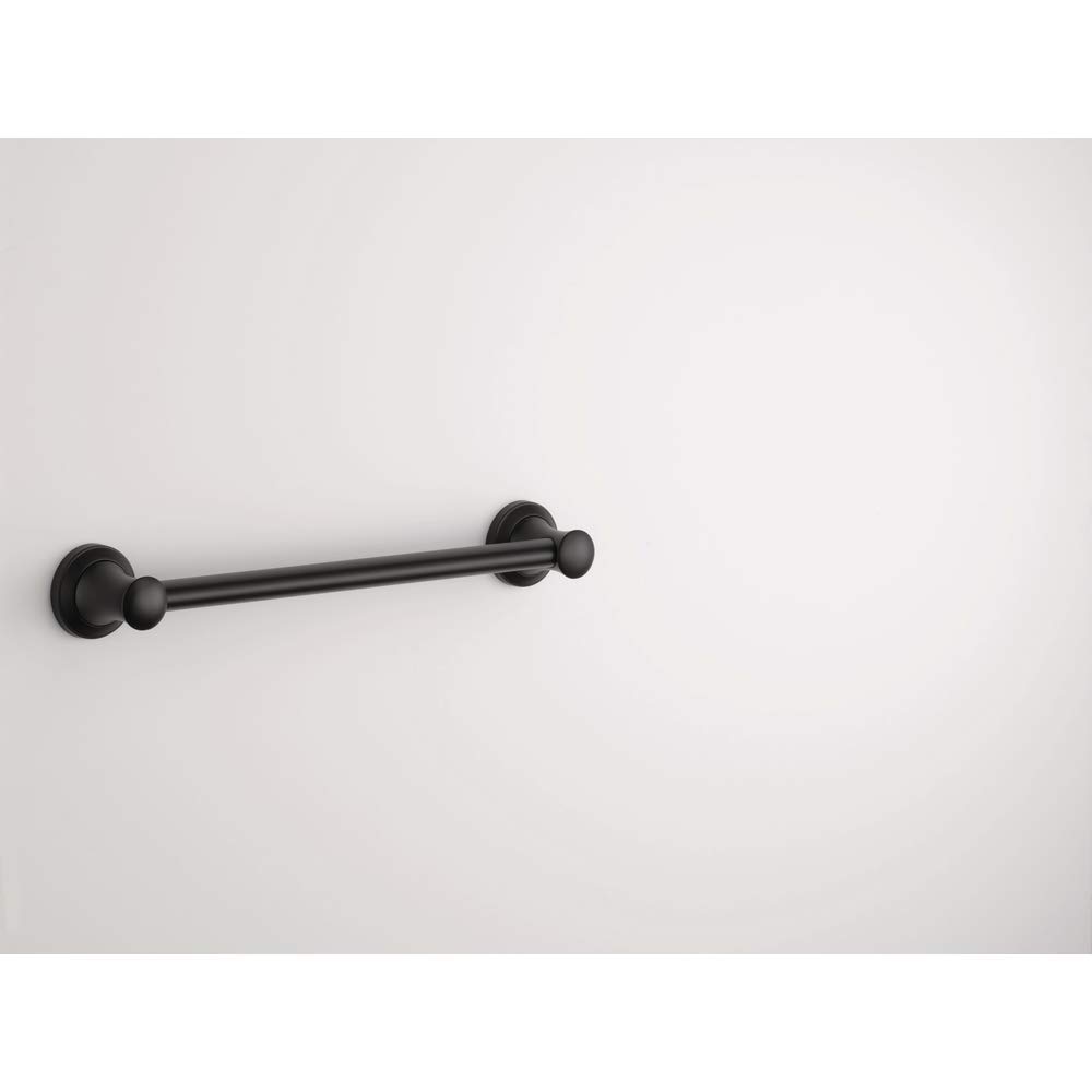 Delta Faucet 41718-BL Transitional Concealed Screw ADA-Compliant Decorative Grab Bar, 18 inch, Flat Black