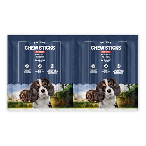 by Amazon Golosinas para Perros - Palitos Masticables con Carne de vacuno, 8x11g (88g)