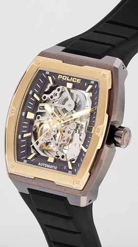Image of Police Automatic Analog with Black Dial Black Silicone Strap Watch for Men - PLPEWJR0072204