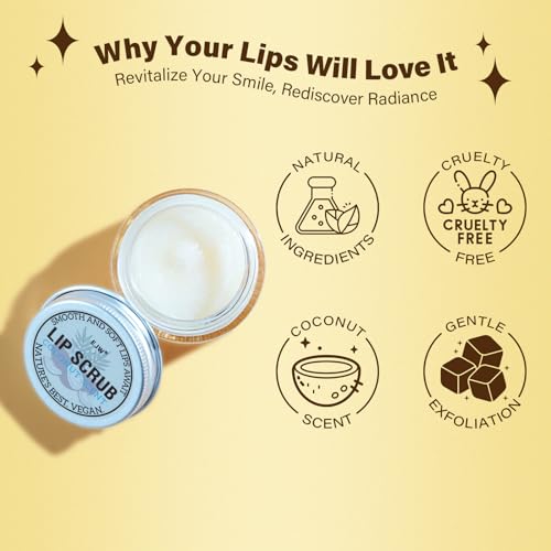 Nourishing Lip Scrub - Infused with Coconut Oil, Olive Fruit Oil, and Jojoba Seed Oil, 1.05oz - Exfoliate, Hydrate, and Glow for Luscious Lips - Image 4