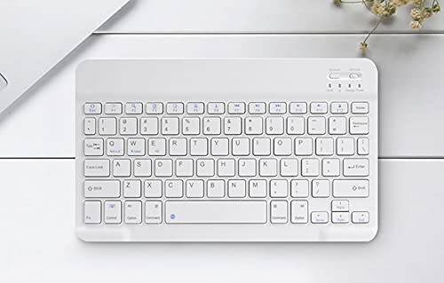 QUALITYZONE Wireless Bluetooth Keyboard for iPad/iMac/iPhone/Android Phones/Samsung Galaxy Tab and Other Tablets (White)