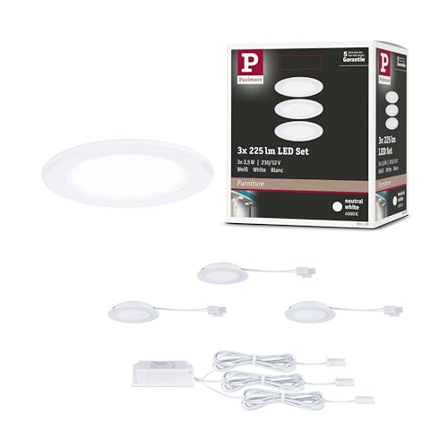 Spots encastrés meubles LED kit de 3 Paulmann 93120 éclairage placard cuisine étagère