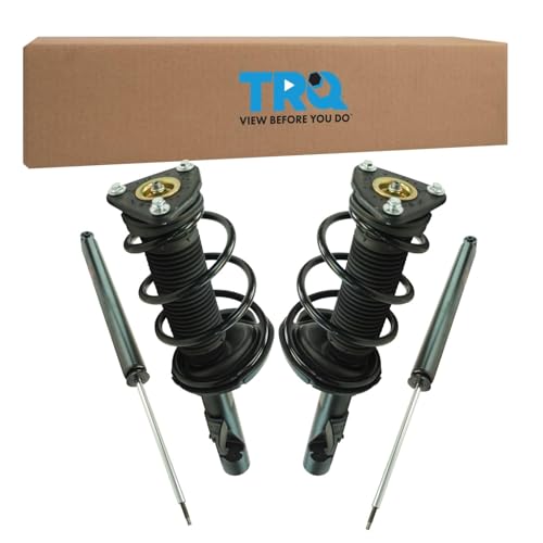 Image of TRQ Front and Rear Complete Strut Assembly & Shock Absorber Kit Complete Strut & Coil Spring Assembly Compatible with 2012 Ford Focus