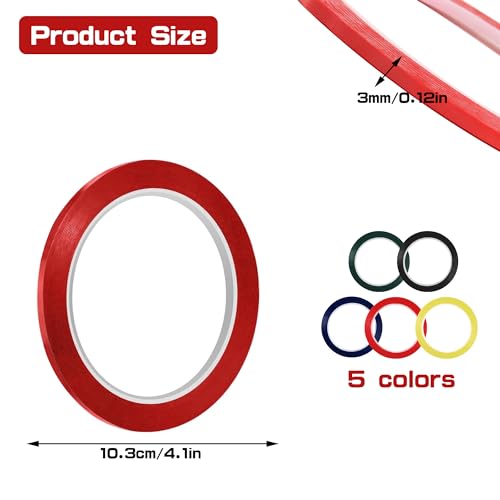 5 Rolls Violin Fingering Tape 49.2feet/15m 5 Colors Violin Finger Guide Stickers Waterproof PVC Cello Instrument Fingering Tape Pinstripe Tape, for Beginners Fretboard Note Positions