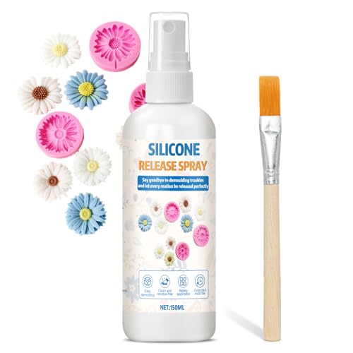 SHOPPGO Desmoldeo Fácil para Resina Epoxi Yeso Decoración del Hogar DIY, con Cepillo, Secado Rápido, Antiadherente, no Deja Residuos, Prolongando la Vida Útil del Molde, 150ml