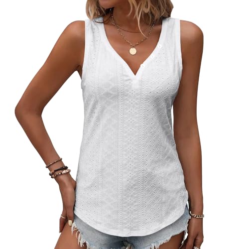 Womens V Neck Short Sleeve Embroidery Shirts Casual Loose Tops Dressy Blouses4