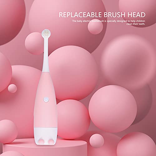 Baby Elektrische Zahnbürste, Kleinkind Elektrische Zahnbürste Kinder Kunststoff Reinigung Zahnbürsten Batteriebetriebene Zahnbürste (Rosa) – Bild 6