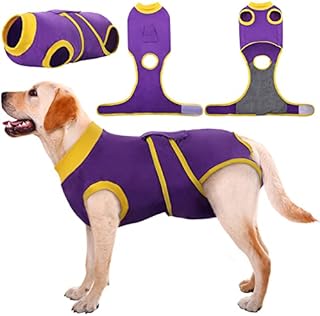 Kuoser Dog Surgery Recovery Suit for After Surgery Female,Professional Pet Recovery Shirt Dog Abdominal Wounds Bandages,Substitute E-Collar & Cone,Prevent Licking Dog Onesiesbrown XS