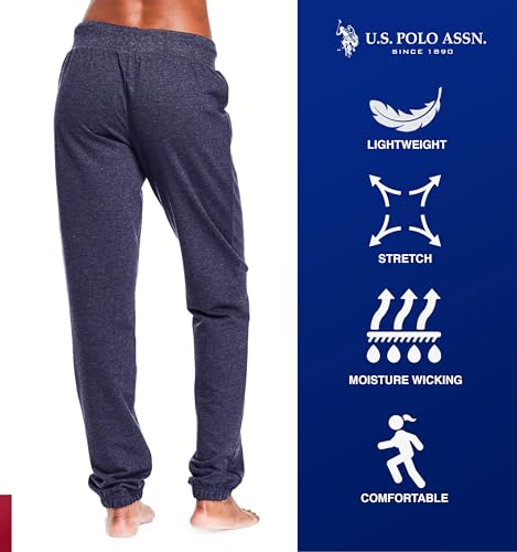 Image of U.S. POLO ASSN. Womens Sweatpants - Women Joggers Sweats with Logo Print - French Terry Poly-Cotton
