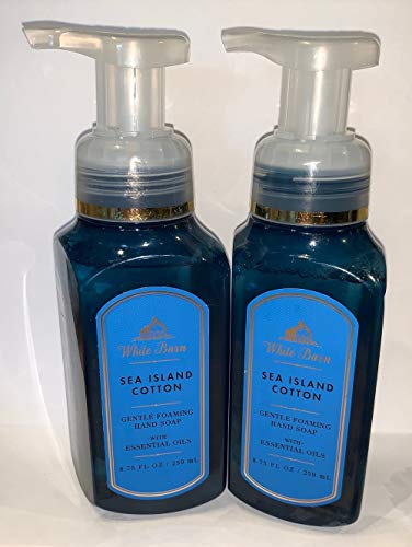 Bath & Body Works White Barn Gentle Foaming Hand Soap, Sea Island Cotton (2-Pack)