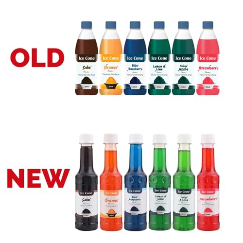 Sirup für Ice Cone, Mixed Popular Flavour Sirups, kann mit All Slush| verwendet werden Slushie Machines Zitrone & Limette/Orange/Blaue Himbeere/spritziger Apfel/Cola/Erdbeere je 250ml (6er Pack) – Bild 3