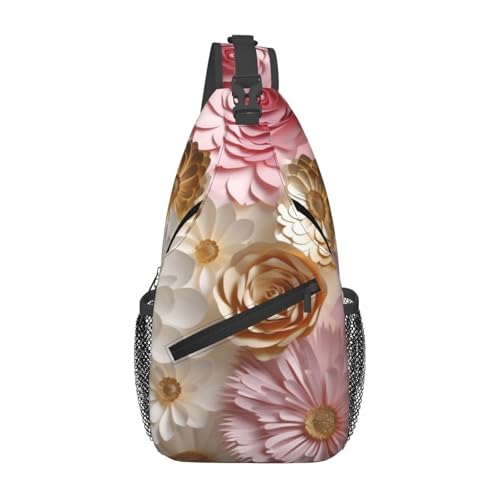 Bolso bandolera cruzado estilo moderno negro floral miniatura 1