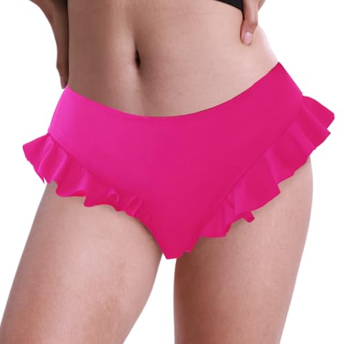 FEOYA Damen-Bikinihose mit Rüschen, volle...