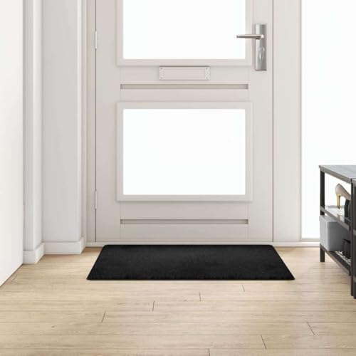 Alfombra de pasillo de 100 % polipropileno negra cuadrada Augerlite 1m 2
