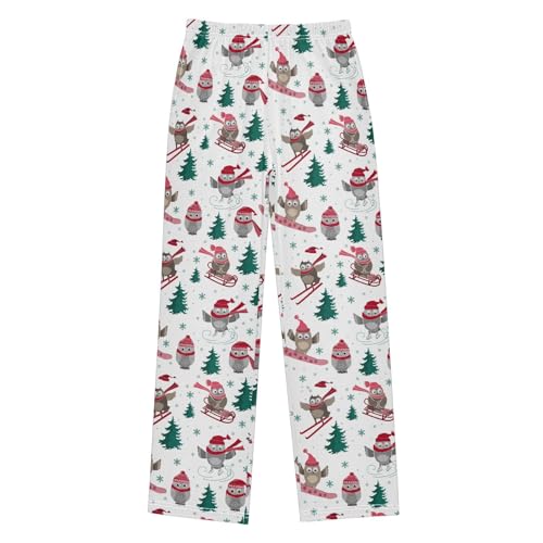 Owl Skating Boys Long Pants Soft Trousers Elastic Waist Kids Lounge Bottoms with Pockets S-XL