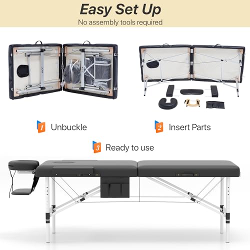 Image of KCC Memory Foam Massage Table,28 Inchs Wide Portable Foldable Massage Bed