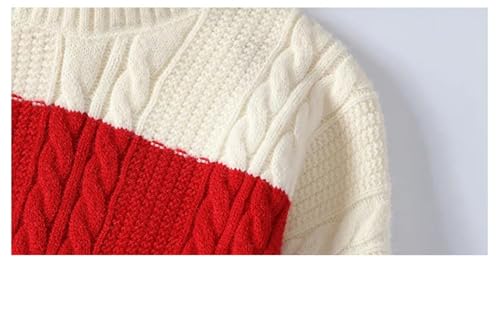 Men's Color Block Striped High Neck Knit Sweater Casual Warm Autumn Winter Hip-Hop Streetwear3