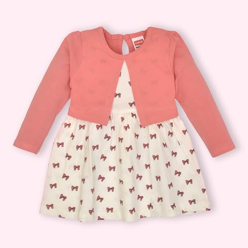 Image of LuvLap Baby Girls 100% Cotton Full Sleeve Girl Frock, Pack of 02