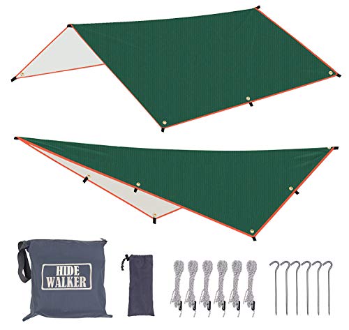 Ripstop Rain Tarp Beach Tent Hamaca Fly Sunshade 3x4m Impermeable Ligera Ligero Shelter para Acampar Senderismo (Verde, 3x4m)