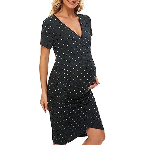 Smallshow Women's Maternity Ruched Dress Cover