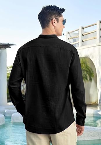 Image of Men's Printed Cotton Blend Short Kurta | Regular Fit Casual Kurta Shirt for Men with Mandarin Collar | Ethnic