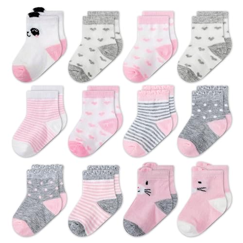 Image of Mother's Choice Organic Cotton Baby Socks 0–6 Months, 12 Pairs Newborn & Infant Socks Soft Hypoallergenic Breathable Gentle On Delicate Skin Stretch Fit Comfortable Daily Essentials For Little Ones
