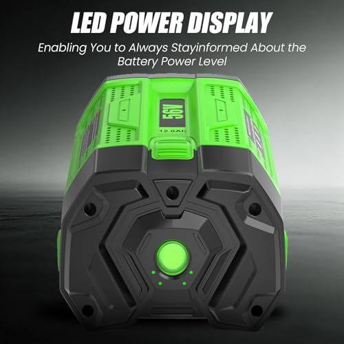 Image of 1-Pack 56 Volt Lithium ion Battery BA5600 Replacement for EGO 56V Battery 12000mAh(Green)
