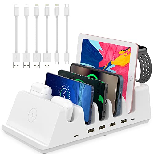 Estación de carga multiUSB para iPad y tableta Android con cargador inalámbrico múltiple 140W