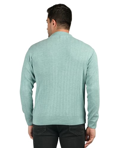 Image of Men Woolen Round Neck Solid Striped Design Pullover Heavy Rainbow Fabric Winter Wear Pure Wool Cardigan for Men Fully Warm Pullover Free Sizes